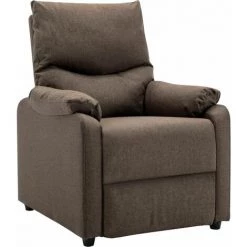 Hommoo Fauteuil TV Marron Tissu HDV14223 -Pas Cher Fauteuil Magasin 25377684 2