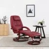 Hommoo Fauteuil Inclinable Avec Repose-pied Rouge Bordeaux Similicuir HDV14240 -Pas Cher Fauteuil Magasin 25377706 1