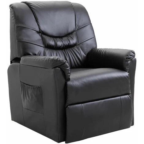 Hommoo Chaise Inclinable Noir Similicuir HDV14324 3 Hommoo Chaise Inclinable Noir Similicuir HDV14324