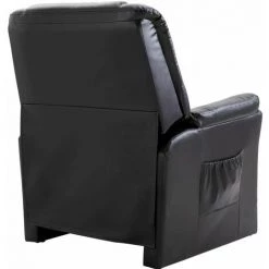 Hommoo Chaise Inclinable Noir Similicuir HDV14324 10 Hommoo Chaise Inclinable Noir Similicuir HDV14324 -Pas Cher Fauteuil Magasin 25377714 4