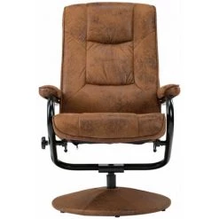 Hommoo Fauteuil TV Avec Repose-pied Marron Similicuir Daim HDV14408 10 Hommoo Fauteuil TV Avec Repose-pied Marron Similicuir Daim HDV14408 -Pas Cher Fauteuil Magasin 25377741 4