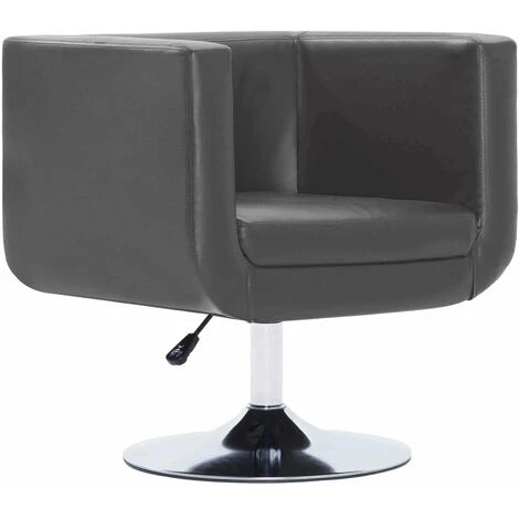 Hommoo Fauteuil Pivotant Gris Similicuir HDV23404 4 Hommoo Fauteuil Pivotant Gris Similicuir HDV23404 – Image 2