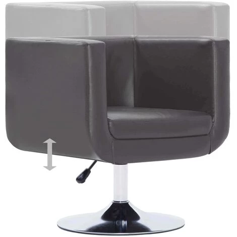 Hommoo Fauteuil Pivotant Gris Similicuir HDV23404 6 Hommoo Fauteuil Pivotant Gris Similicuir HDV23404 – Image 4