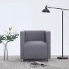 Hommoo Fauteuil Cube Gris Clair Tissu HDV23428 -Pas Cher Fauteuil Magasin 25377972 1