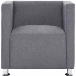 Hommoo Fauteuil Cube Gris Clair Tissu HDV23428 -Pas Cher Fauteuil Magasin 25377972 5