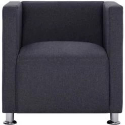Hommoo Fauteuil Cube Gris Fonce Tissu HDV23429 -Pas Cher Fauteuil Magasin 25377976 5