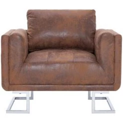 Hommoo Fauteuil Cube Marron Similicuir Daim HDV23438 10 Hommoo Fauteuil Cube Marron Similicuir Daim HDV23438 -Pas Cher Fauteuil Magasin 25378011 4