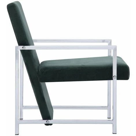 Hommoo Fauteuil Avec Pieds En Chrome Vert Fonce Velours HDV23443 7 Hommoo Fauteuil Avec Pieds En Chrome Vert Fonce Velours HDV23443 – Image 5