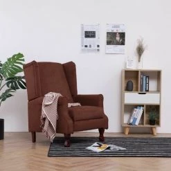 Hommoo Fauteuil Inclinable Marron Tissu HDV23496