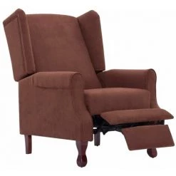 Hommoo Fauteuil Inclinable Marron Tissu HDV23496 -Pas Cher Fauteuil Magasin 25378070 5