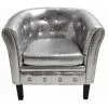 Hommoo Fauteuil Argente Similicuir HDV30960 -Pas Cher Fauteuil Magasin 25378104 1