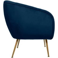 Fauteuil Velours Plisse Bleu Solaro Atmosphera -Pas Cher Fauteuil Magasin 25438222 3