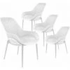 ALTOBUY MONICA - Lot De 4 Fauteuils Coque Plastique Blanche - Blanc -Pas Cher Fauteuil Magasin 25541768 1