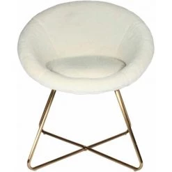 ALTOBUY COCOON - Fauteuil Blanc Imitation Fourrure Pieds Métalliques - Blanc 9 ALTOBUY COCOON - Fauteuil Blanc Imitation Fourrure Pieds Métalliques - Blanc -Pas Cher Fauteuil Magasin 25541786 3