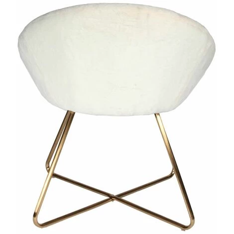 ALTOBUY COCOON - Fauteuil Blanc Imitation Fourrure Pieds Métalliques - Blanc 7 ALTOBUY COCOON - Fauteuil Blanc Imitation Fourrure Pieds Métalliques - Blanc – Image 5