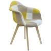 THE HOME DECO FACTORY Fauteuil Patchwork Jaune Home Deco Factory
