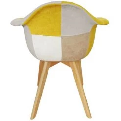 THE HOME DECO FACTORY Fauteuil Patchwork Jaune Home Deco Factory -Pas Cher Fauteuil Magasin 25576139 4