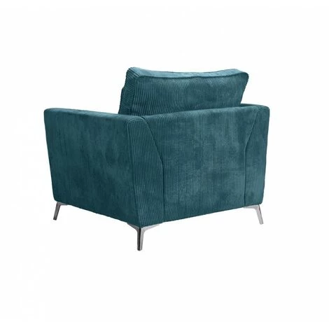 FORINVEST Fauteuil Isla Velours Côtelé Bleu - Bleu Orage - Bleu 5 FORINVEST Fauteuil Isla Velours Côtelé Bleu - Bleu Orage - Bleu – Image 3