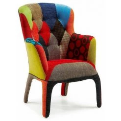 Fauteuil Fashion Commerce En Tissu Patchwork Fantaisie - Multicolore
