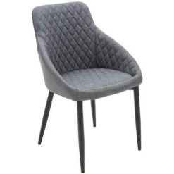 Lot De 4 Fauteuils Fashion Commerce En Simili Cuir Gris à Losanges - Grigio