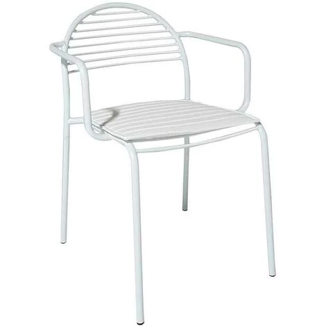 Lot De 2 Chaises Fashion Commerce En Fer Blanc Avec Assise En Simili Cuir - Bianco 3 Lot De 2 Chaises Fashion Commerce En Fer Blanc Avec Assise En Simili Cuir - Bianco