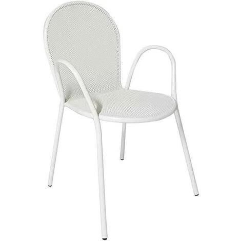 Lot De 2 Chaises Fashion Commerce En Fer Couleur Blanche - Bianco 3 Lot De 2 Chaises Fashion Commerce En Fer Couleur Blanche - Bianco
