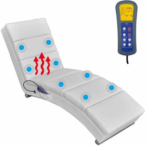 ASUPERMALL Fauteuil De Massage Inclinable Cuir Synthetique Blanc 5 ASUPERMALL Fauteuil De Massage Inclinable Cuir Synthetique Blanc – Image 3