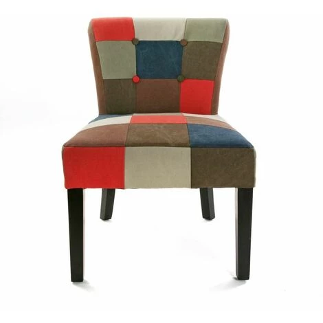VERSA Fauteuil Patchwork Vitaminé Multicolore - Multicolore 6 VERSA Fauteuil Patchwork Vitaminé Multicolore - Multicolore – Image 4