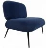 LEITMOTIV Fauteuil Design Effet Velours Puffed - 81 X 68 X 78 - Bleu Foncé -Pas Cher Fauteuil Magasin 25900448 1