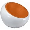 PRIVATEFLOOR Fauteuil Egg Poco Chair - Simili Cuir Orange - Faux Cuir, Fibre De Verre, Plastique - Orange