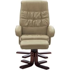 Fauteuil Inclinable Avec Repose-pied Similicuir Cappuccino VidaXL -Pas Cher Fauteuil Magasin 26009743 3