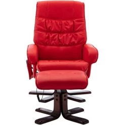 Fauteuil De Massage Inclinable Avec Repose-pied Similicuir Rouge VidaXL -Pas Cher Fauteuil Magasin 26009776 3