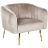 BELIANI Fauteuil Club En Velours Beige Taupe - Beige