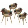 ALTOBUY BRADU - Lot De 4 Fauteuils Patchwork Motif Vintage - Multicolore -Pas Cher Fauteuil Magasin 26088337 1