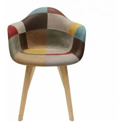 ALTOBUY BRADU - Lot De 4 Fauteuils Patchwork Motif Vintage - Multicolore -Pas Cher Fauteuil Magasin 26088337 4