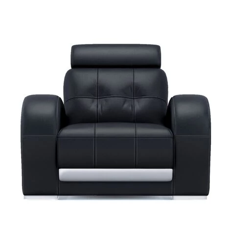 DECO IN PARIS Fauteuil Cuir Noir VERDI - Noir 3 DECO IN PARIS Fauteuil Cuir Noir VERDI - Noir