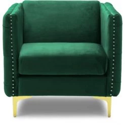DECO IN PARIS Fauteuil En Velours Vert CYNTHIA - Vert -Pas Cher Fauteuil Magasin 26096412 2