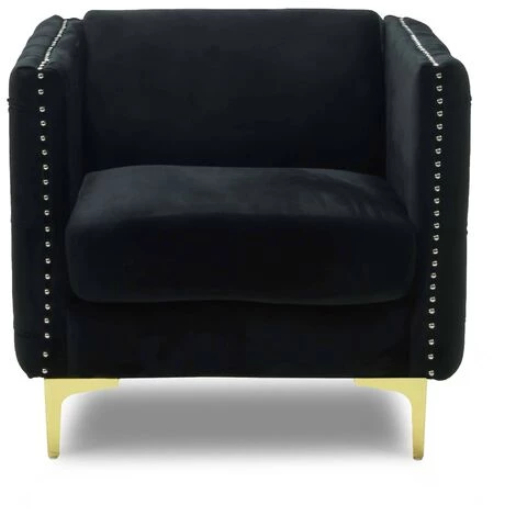 DECO IN PARIS Fauteuil En Velours Noir CYNTHIA - Noir 4 DECO IN PARIS Fauteuil En Velours Noir CYNTHIA - Noir – Image 2