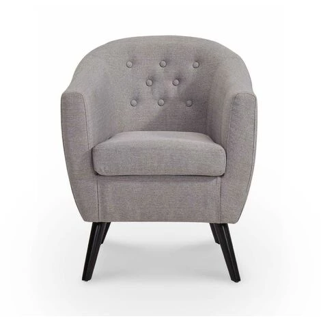DECO IN PARIS Fauteuil Scandinave En Tissu Gris LENA - Gris 5 DECO IN PARIS Fauteuil Scandinave En Tissu Gris LENA - Gris – Image 3
