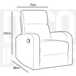 DECO IN PARIS Fauteuil Relax En Tissu Gris MORITZ - Gris -Pas Cher Fauteuil Magasin 26096439 5