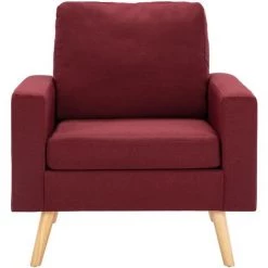 Fauteuil Tissu Rouge Bordeaux VidaXL 9 Fauteuil Tissu Rouge Bordeaux VidaXL -Pas Cher Fauteuil Magasin 26124351 3