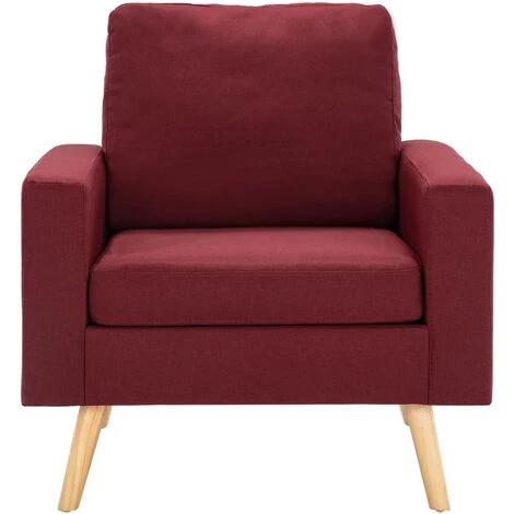 Fauteuil Tissu Rouge Bordeaux VidaXL 5 Fauteuil Tissu Rouge Bordeaux VidaXL – Image 3