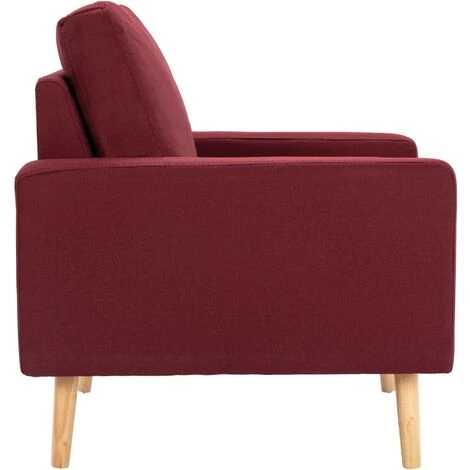 Fauteuil Tissu Rouge Bordeaux VidaXL 6 Fauteuil Tissu Rouge Bordeaux VidaXL – Image 4