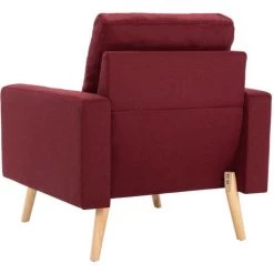 Fauteuil Tissu Rouge Bordeaux VidaXL 11 Fauteuil Tissu Rouge Bordeaux VidaXL -Pas Cher Fauteuil Magasin 26124351 5