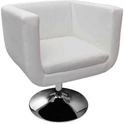 TRUE DEAL Chaises De Bar 2 Pcs Blanc Similicuir -Pas Cher Fauteuil Magasin 26126205 3