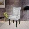 TRUE DEAL Fauteuil Argenté Velours
