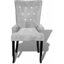 TRUE DEAL Fauteuil Argenté Velours -Pas Cher Fauteuil Magasin 26218405 5