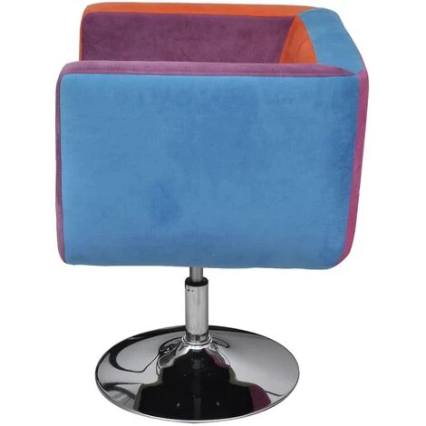 TRUE DEAL Fauteuil Avec Design De Patchwork Cube Tissu 5 TRUE DEAL Fauteuil Avec Design De Patchwork Cube Tissu – Image 3