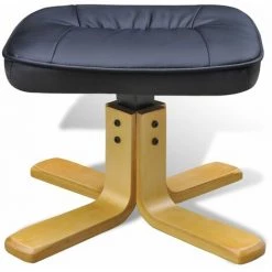 TRUE DEAL Fauteuil Avec Repose-pied Noir Similicuir -Pas Cher Fauteuil Magasin 26218539 5