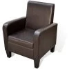 TRUE DEAL Fauteuil Marron Similicuir 1 TRUE DEAL Fauteuil Marron Similicuir -Pas Cher Fauteuil Magasin 26218572 1